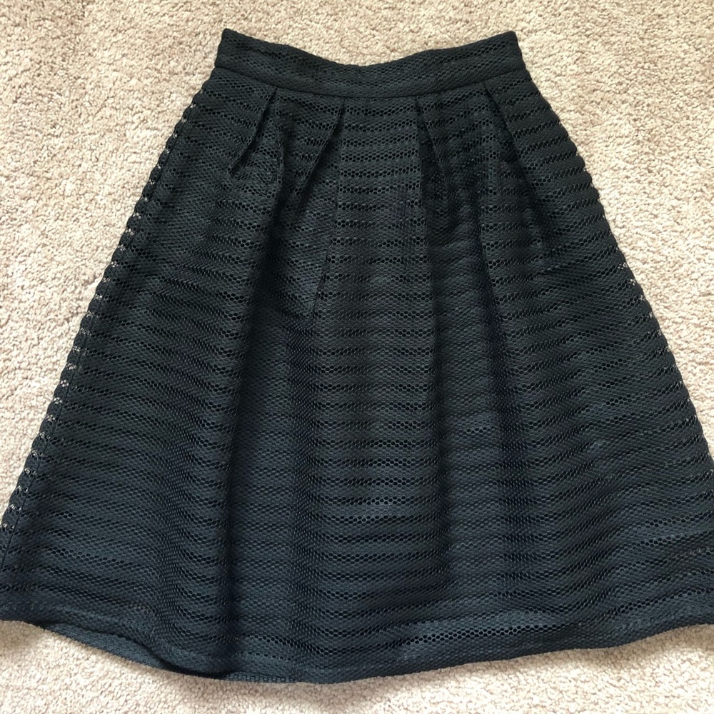 Eloquent Textured Black Skirt.